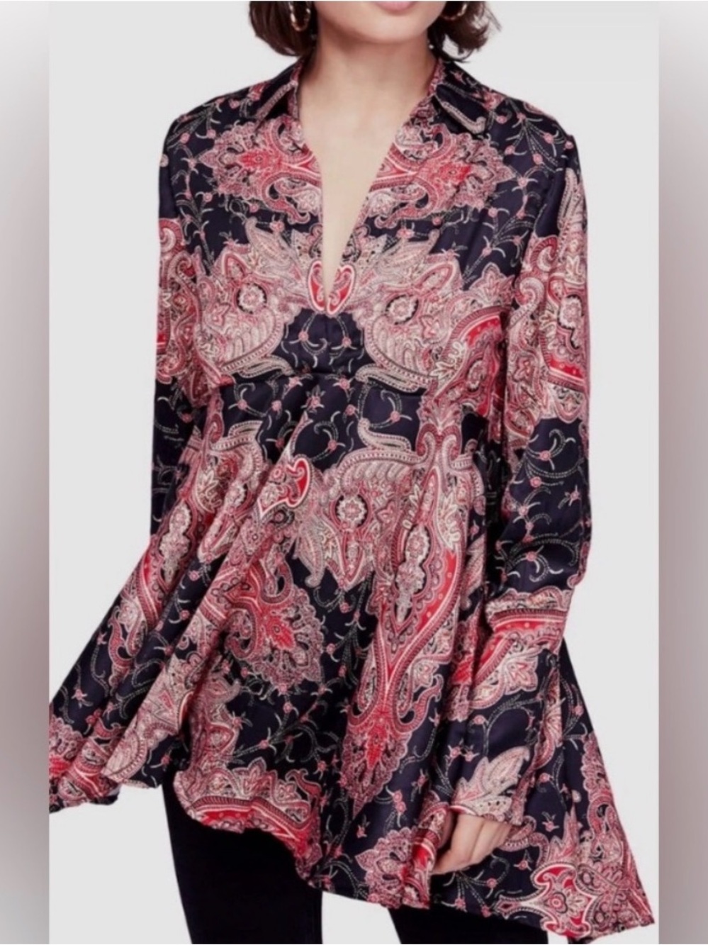 Free People Paisley Tunic Top S